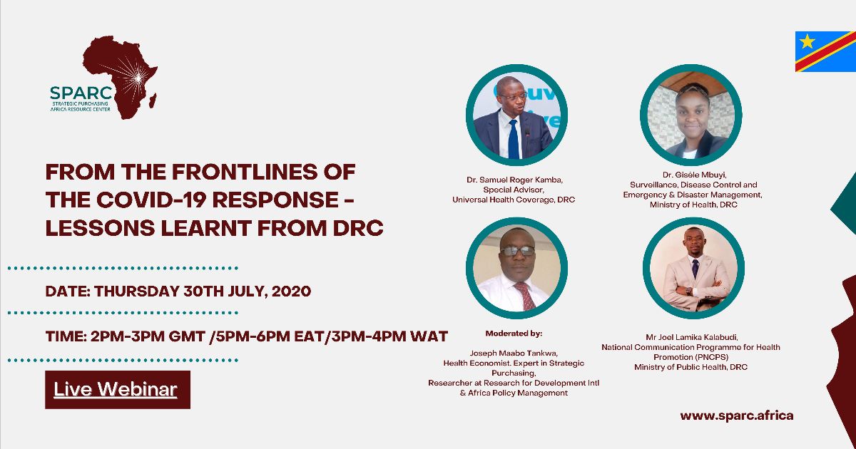 Live Webinar: From the frontlines of the COVID-19 Response - Lessons learnt from Democratic Republic of Congo (DRC)